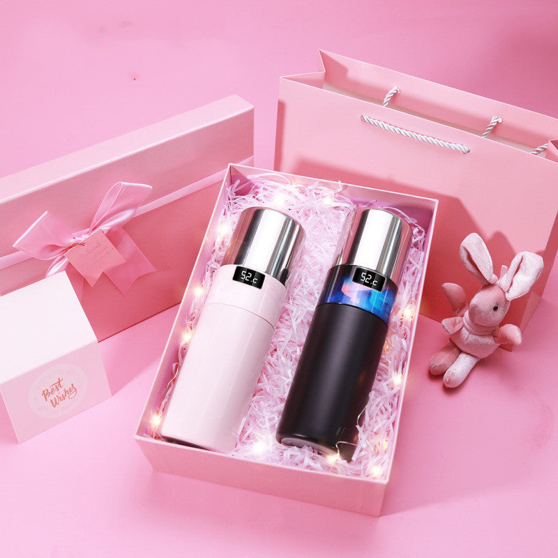 Intelligent Temperature Display 55 Degrees Fast Cooling Vacuum Cup 304 Stainless Steel CPU Creative Cooling Car Cup Water Bottle