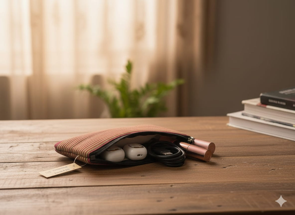 Handloom Stripe Multi-Purpose Zipper Pouch